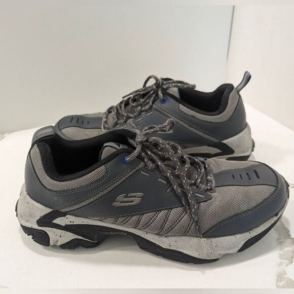 SKECHERS ARCH FIT PHANTOM Charcoal/Gray Leather hicking Trail Shoes Sneaker 11.5 - Picture 8 of 13